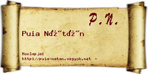 Puia Nátán névjegykártya